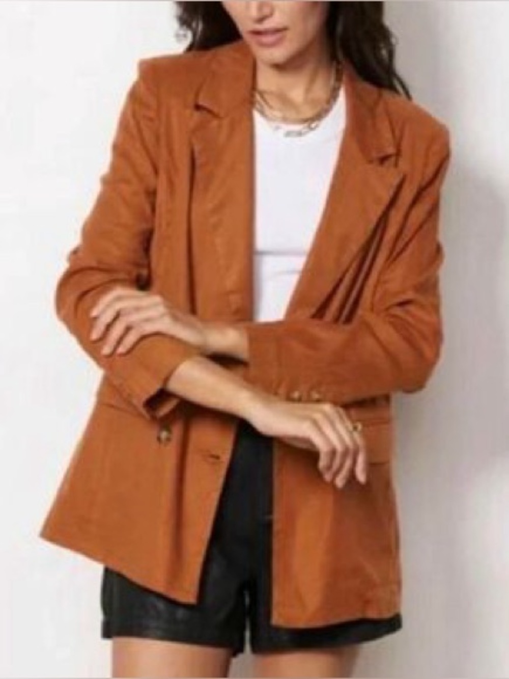 Evereve • Alexa Double Breasted Linen Blend Blazer